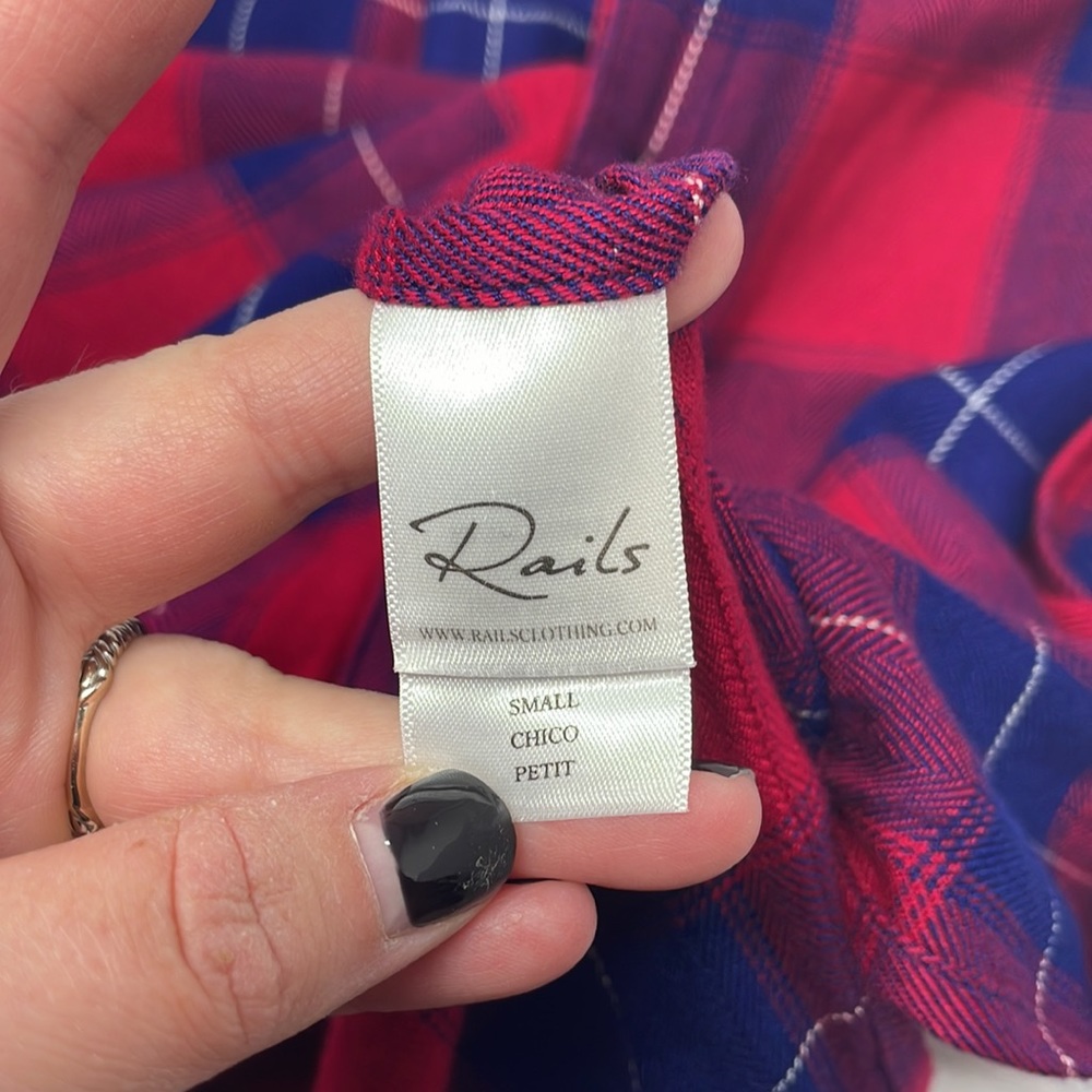 Rails Jordyn Tunic Top In Ruby / Navy Check S G4 - image 7